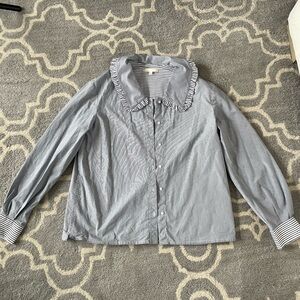 Maje Striped Collar Blouse